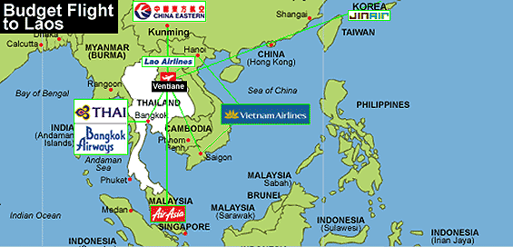 vol budget vers le laos
